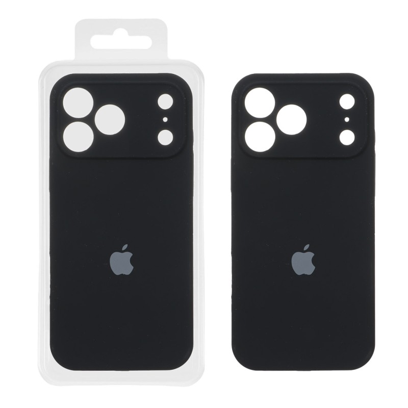 قاب سیلیکونی پاک کنی محافظ لنزدار اورجینال Apple iPhone 17 Pro Max - مشکی (پک اصلی)