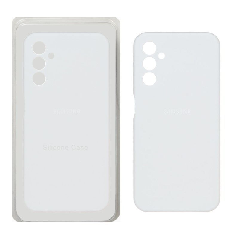 قاب سیلیکونی پاک کنی محافظ لنزدار اورجینال Samsung Galaxy A14 - سفید (پک اصلی)
