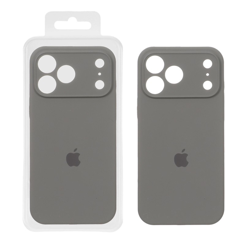 قاب سیلیکونی پاک کنی محافظ لنزدار اورجینال Apple iPhone 17 Pro Max - خاکستری (پک اصلی)