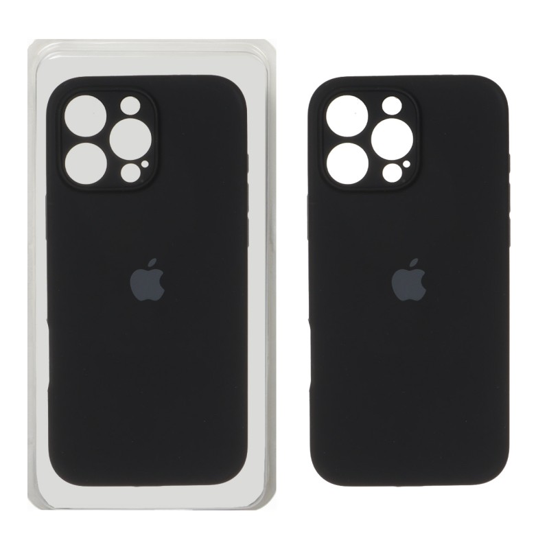 قاب سیلیکونی پاک کنی محافظ لنزدار اورجینال Apple iPhone 16 Pro Max - مشکی (پک دار) - NTC