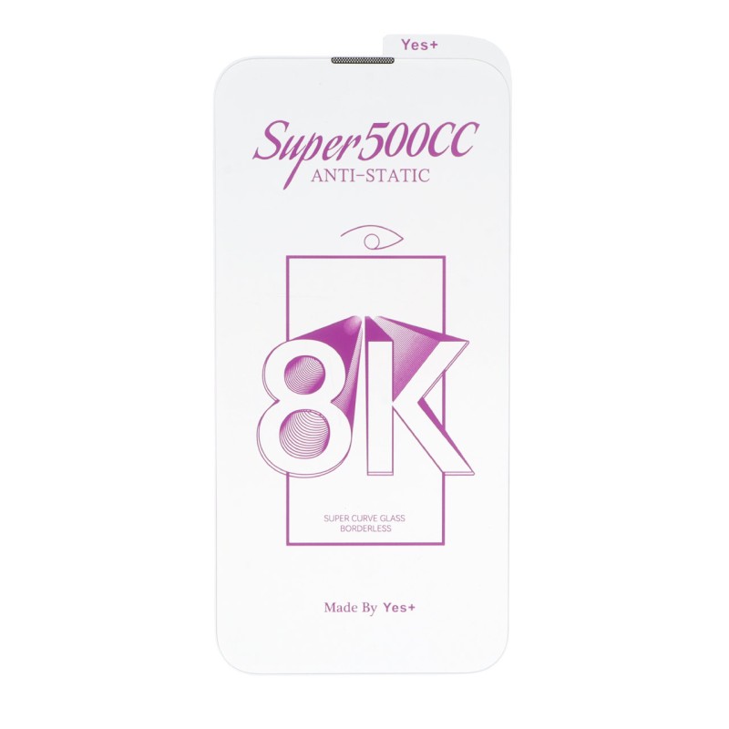 محافظ صفحه نمایش شیشه ای اورجینال بدون حاشیه Super 500CC 8K Yes Plus مدل Apple iPhone 13 / iPhone 13 Pro / iPhone 14 / 16e