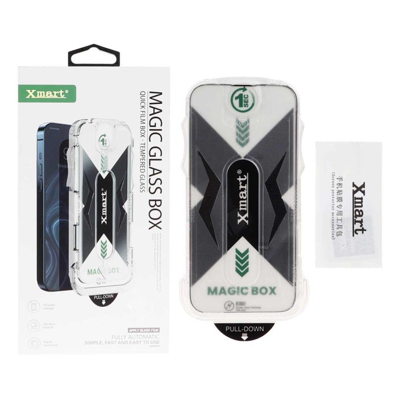 محافظ صفحه نمایش شیشه ای اورجینال XMART - Magic Glass Box مدل Apple iphone 16 / iPhone 15 / iPhone 14 Pro (پک دار)