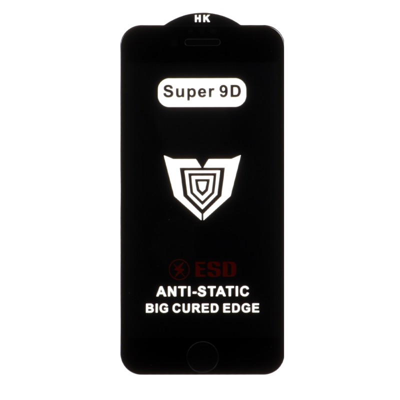 محافظ صفحه نمایش شیشه ای Full Cover ESD Anti Static - Super 9D مدل Apple iPhone 6 / iPhone 6S / iPhone 7 / iPhone 8 / iPhone SE 2020 - مشکی