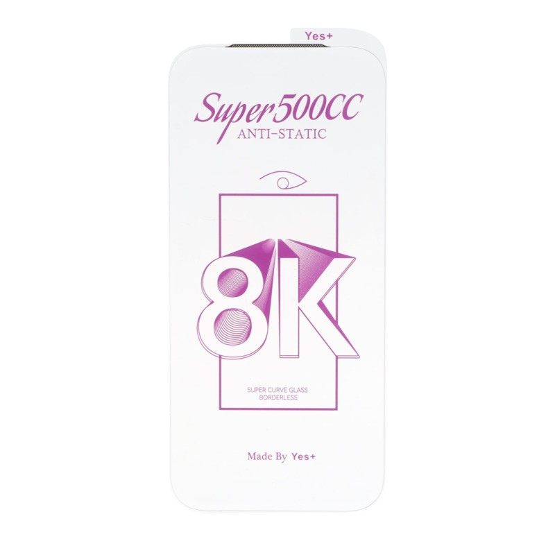 محافظ صفحه نمایش شیشه ای اورجینال بدون حاشیه Super 500CC 8K Yes Plus مدل Apple iPhone 17 Pro / iPhone 18 Pro