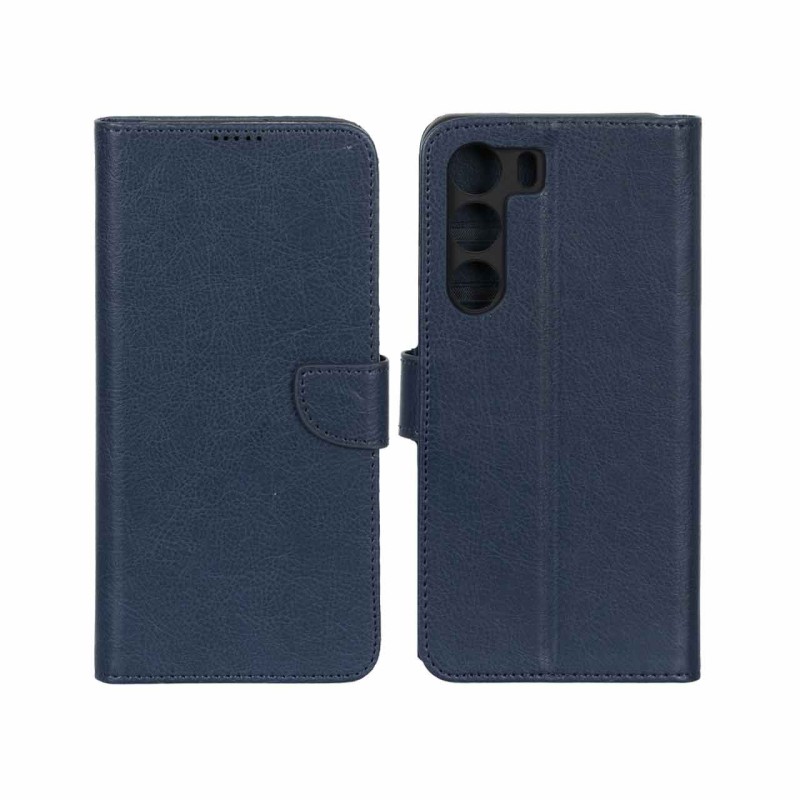 کیف چرمی موبایل مگنتی محافظ لنزدار KRF مدل Realme C71 - سرمه ای