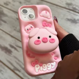 قاب گوشی فانتزی طرح piggy  ( خوک) پاپ سوکت دار