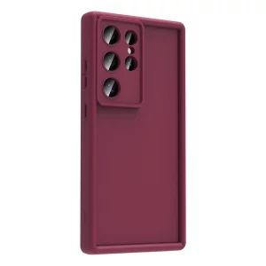 قاب گوشی طرح سولید رنگ زرشکی مناسب برای سامسونگ Galaxy S24 Ultra