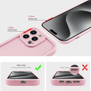 قاب گوشی ساده سولید صورتی ایفون 15pro max