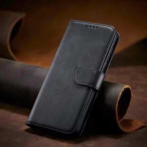 کیف گوشی Samsung Galaxy A56 مدل لپتاپی رنگ مشکی (محافظ لنز دار)
