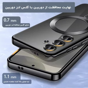 قاب گوشی الکتروپلیتد سامسونگ Samsung Galaxy A54 رنگ مشکی عقیق