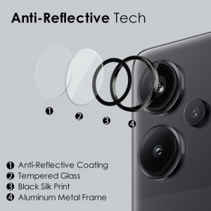 محافظ لنز دوربین  شیائومی Redmi Note 13 4G  مدل رینگی شیشه ای آلومینیومی