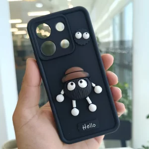 قاب گوشی شیائومی Redmi Note 13 Pro 4G  مدل عروسکی سه بعدی میکروب رنگ مشکی