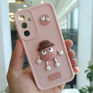 قاب گوشی سامسونگ Galaxy A16  مدل عروسکی سه بعدی میکروب رنگ صورتی