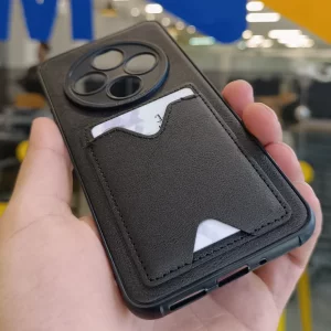 قاب جاکارتی دار شیائومی Redmi Note 8 Pro مدل محافظ لنز دار با چرم دوخت دار - رنگ مشکی