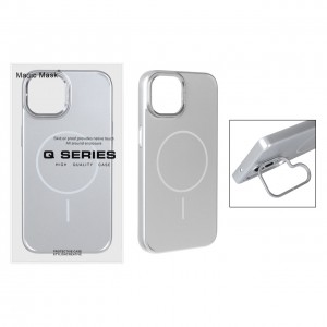 قاب گوشی MagSafe مدل AlumStand Pro مجهز به استند و محافظ لنز آلومینیومی مناسب iPhone 13 / 14 - نقره‌ای