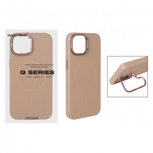 قاب گوشی MagSafe مدل AlumStand Pro مجهز به استند و محافظ لنز آلومینیومی مناسب iPhone 13 / 14 - رنگ صحرایی