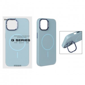 قاب گوشی MagSafe مدل AlumStand Pro مجهز به استند و محافظ لنز آلومینیومی مناسب iPhone 13 / 14 - رنگ فیروزه ای