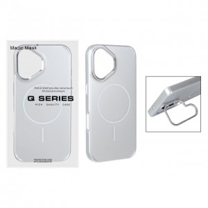 قاب گوشی MagSafe مدل AlumStand Pro مجهز به استند و محافظ لنز آلومینیومی مناسب iPhone 16 - رنگ نقره ای