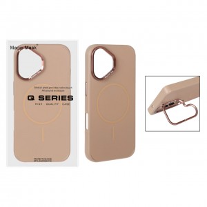 قاب گوشی MagSafe مدل AlumStand Pro مجهز به استند و محافظ لنز آلومینیومی مناسب iPhone 16 - رنگ صحرایی