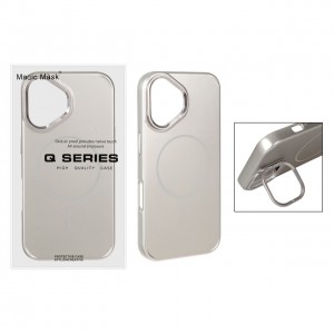 قاب گوشی MagSafe مدل AlumStand Pro مجهز به استند و محافظ لنز آلومینیومی مناسب iPhone 16 - رنگ خاکستری