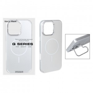 قاب گوشی MagSafe مدل AlumStand Pro مجهز به استند و محافظ لنز آلومینیومی مناسب iPhone 16 Pro Max - رنگ نقره ای