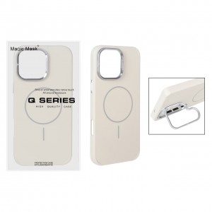 قاب گوشی MagSafe مدل AlumStand Pro مجهز به استند و محافظ لنز آلومینیومی مناسب iPhone 16 Pro Max - رنگ کرم