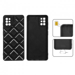قاب گوشی مدل DiamondSafe F4 طرح لوزی با جای سیم‌کارت و سوزن مناسب گوشی‌های Xiaomi Poco M6 4G – رنگ مشکی