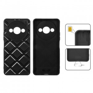 قاب گوشی مدل DiamondSafe F4 طرح لوزی با جای سیم‌کارت و سوزن مناسب گوشی‌های Xiaomi Redmi A4 – رنگ مشکی