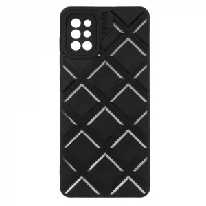 قاب گوشی مدل DiamondSafe F4 طرح لوزی با جای سیم‌کارت و سوزن مناسب گوشی‌های Samsung Galaxy A35 – رنگ مشکی