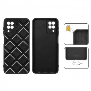 قاب گوشی مدل DiamondSafe F4 طرح لوزی با جای سیم‌کارت و سوزن مناسب گوشی‌های Samsung Galaxy A14 – رنگ مشکی