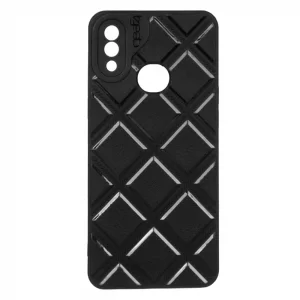قاب گوشی مدل DiamondSafe F4 طرح لوزی با جای سیم‌کارت و سوزن مناسب گوشی‌های Samsung Galaxy A12 – رنگ مشکی