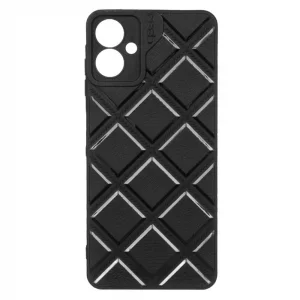 قاب گوشی مدل DiamondSafe F4 طرح لوزی با جای سیم‌کارت و سوزن مناسب گوشی‌های Samsung Galaxy A04 – رنگ مشکی