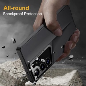 قاب گوشی Xiaomi Poco X7 Pro طرح اسپرت متالیک ضد خش و مقاوم در برابر ضربه، محافظ لنز دار - رنگ مشکی