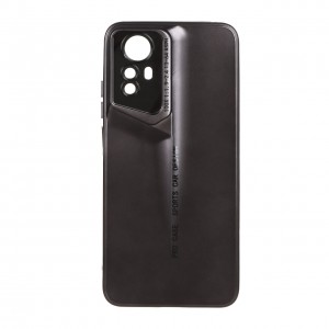 قاب گوشی Xiaomi Note 14 Pro 4G طرح اسپرت متالیک ضد خش و مقاوم در برابر ضربه، محافظ لنز دار - رنگ مشکی