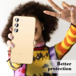 محافظ لنز دوربین Samsung Galaxy A26 / A36 / A56 مدل رینگی شیشه ای آلومینیومی نگین دار - طلایی