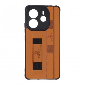 قاب گوشی Xiaomi Note 14 Pro 5G / Redmi Note 14 Pro Plus / Poco X7 مدل نگهدارنده انگشت کشی برند PULOKA - رنگ عسلی