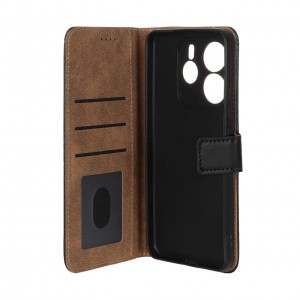 کیف گوشی Xiaomi Redmi Note 14 4G مدل دیاگونال Diagonal مگنتی جنس چرمی - رنگ مشکی