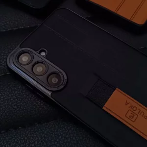 قاب گوشی Samsung Galaxy A16 مدل نگهدارنده انگشت کشی برند PULOKA - رنگ مشکی