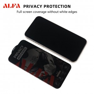 محافظ صفحه نمایش شیشه ای پرایوسی Apple Iphone 16 Pro Max برند آلفا مدل فول کاور آنتی استاتیک