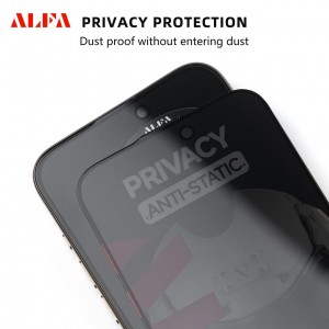 محافظ صفحه نمایش شیشه ای پرایوسی Samsung Galaxy S23 FE / Galaxy A54 برند آلفا مدل فول کاور آنتی استاتیک