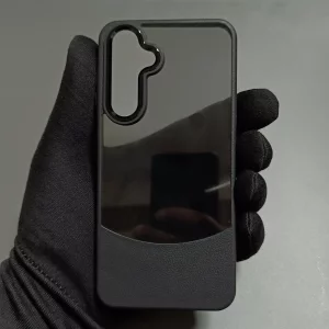 قاب دوتیکه چرمی شفاف دودی مناسب گوشی موبایل Samsung Galaxy A26