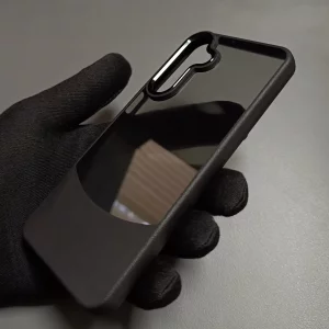 قاب دوتیکه چرمی شفاف دودی مناسب گوشی موبایل Samsung Galaxy A26