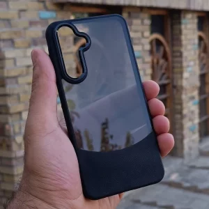 قاب دوتیکه چرمی شفاف دودی مناسب گوشی موبایل Samsung Galaxy A26