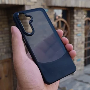 قاب دوتیکه چرمی شفاف دودی مناسب گوشی موبایل Samsung Galaxy A26