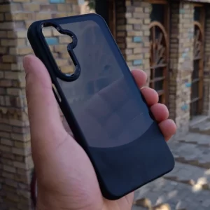 قاب دوتیکه چرمی شفاف دودی مناسب گوشی موبایل Samsung Galaxy A26