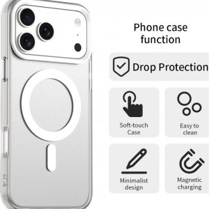 قاب شفاف Apple iPhone 17  با قابلیت شارژ بی سیم MagSafe اورجینال (پک دار)