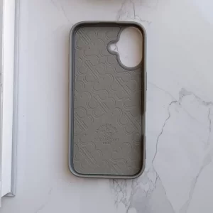 قاب جاکارتی دار Apple Iphone 16 مدل Royal Case با جنس چرمی دوخت دار - رنگ طوسی