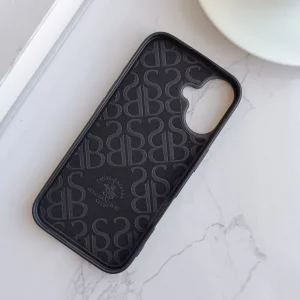 قاب جاکارتی دار Apple Iphone 16 مدل Royal Case با جنس چرمی دوخت دار - رنگ مشکی