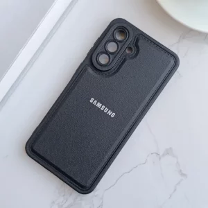 قاب  Puffy Texture  ساده لوگودار مناسب گوشی‌ سامسونگ Galaxy A56 / A36 – رنگ مشکی
