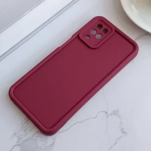 قاب گوشی A12 طرح سولید ساده رنگ زرشکی